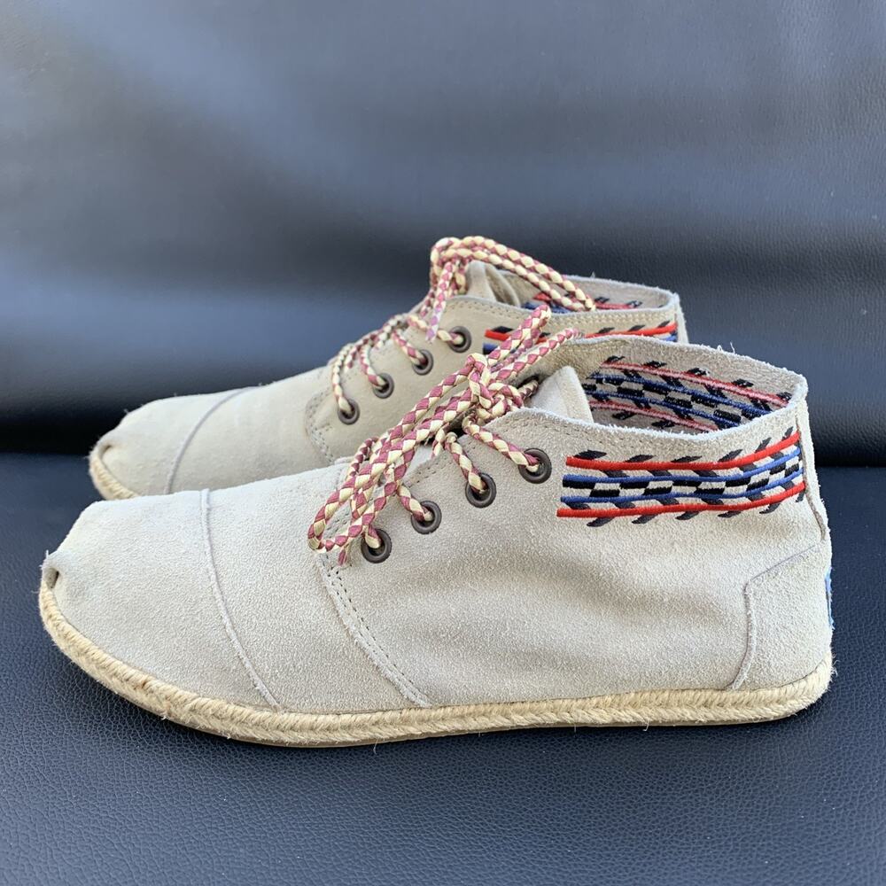 Toms Southwestern Aztec Suede Sneakers Shoes Sz 8